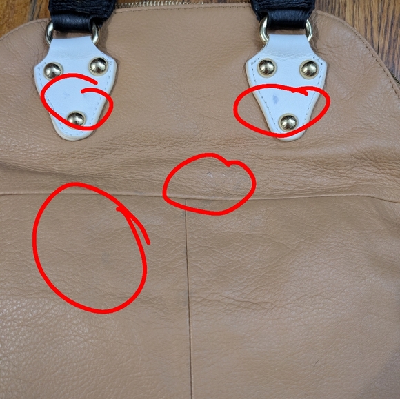 NWT Emma Fox Genuine Leather Tan Black Colorblock Crossover Shoulder Bag - Picture 10 of 10